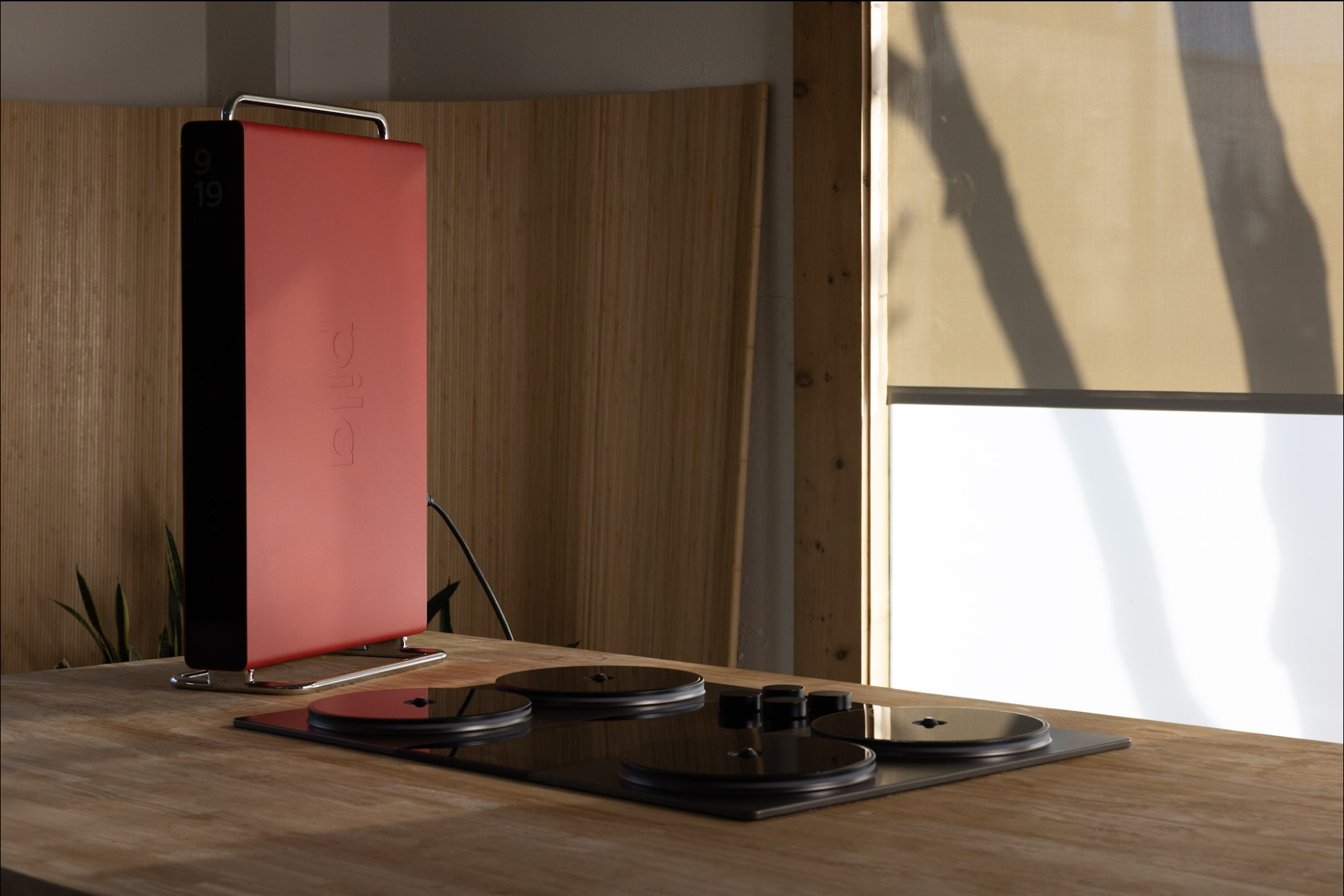 Impulse induction cooktop on kitchen counter